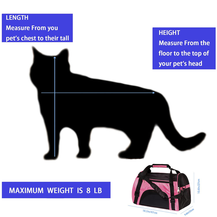 MuchL Pet Carrier Soft-Sided Carriers for Cat Carriers Dog Carrier for Small Medium Cats Dogs Puppies Pet Carrier Airline Approved Cat Dog Pet Travel Carrier (Small, Blue)