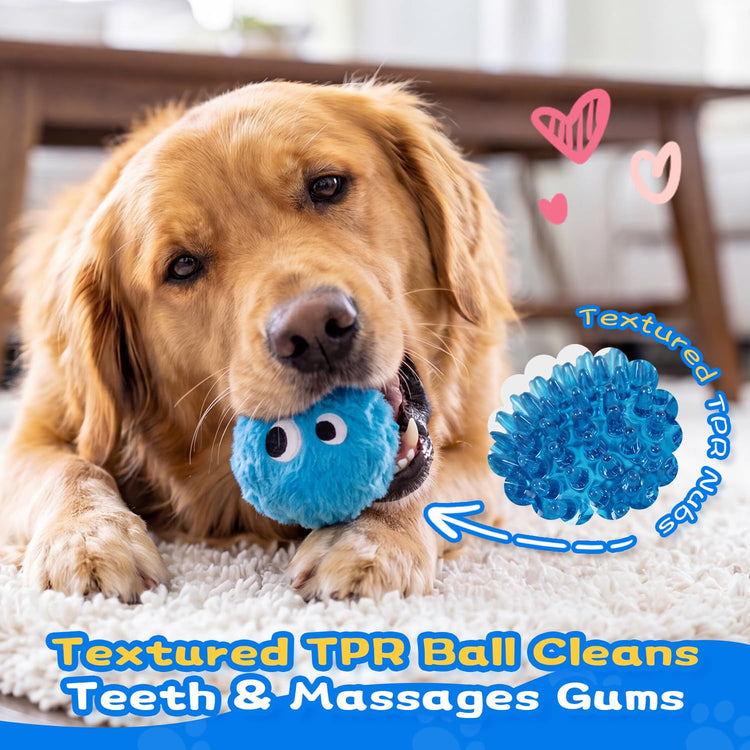 lilfrd Dog Puzzle Toys - Enrichment Squeaky Crinkle Snuffle Treat Dispensing Smart Dog Toys for Boredom and Stimulating, Durable Plush Toys for Large Medium Small Breed - Turtle