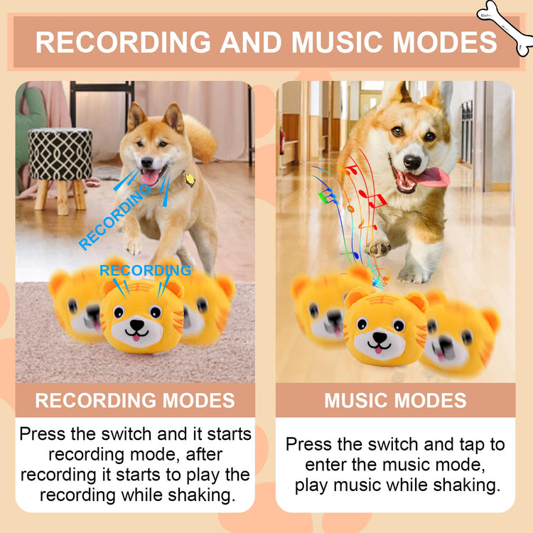 BABORUI Interactive Dog Toys Pig, Jumping Squeaky Dog Toys with Recording and Music Modes, Rechargeable Moving Dog Chew Toys for Small/Medium/Large Dogs to Keep Them Busy(Blue Pig)