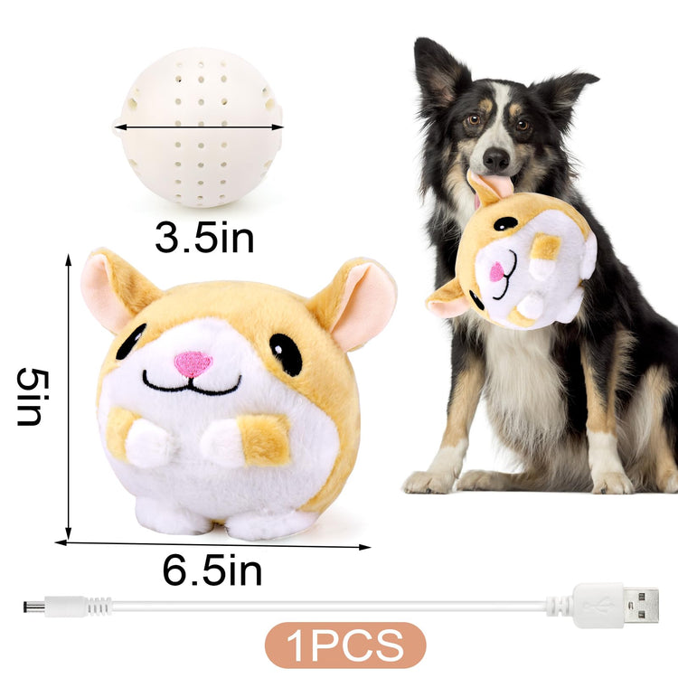 BABORUI Interactive Dog Toys Pig, Jumping Squeaky Dog Toys with Recording and Music Modes, Rechargeable Moving Dog Chew Toys for Small/Medium/Large Dogs to Keep Them Busy(Blue Pig)