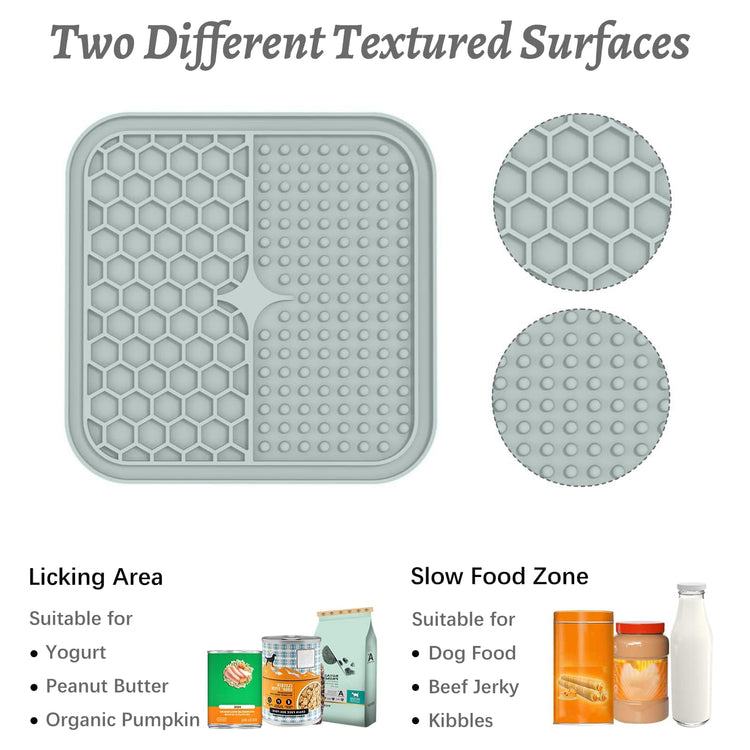 MateeyLife 2PCS Small Lick Mat for Dogs and Cats, Licking Mats for Dog Anxiety Relief, Cat Peanut Butter Lick Pad for Boredom Reducer, Dog Treat Mat Perfect for Bathing Grooming Blue&Green