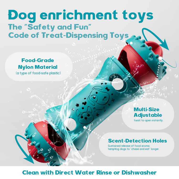 knitly Interactive Dog Toys, Adjustable Treat Dispensing Toy to Keep Them Busy, Dog Enrichment for Brain Stimulation & Cognitive for Puppy Puzzle to Reduce Boredom-Ideal Gift for All Dogs(Rigid Nylon)