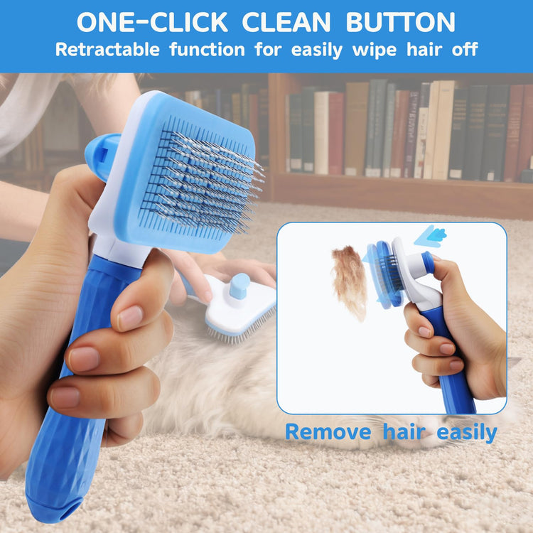 4PCS Pet Pro Grooming Tool | Pet Grooming Rake | Dog Hair Remover | Dog Shampoo Brush 4-in-1 Pet Grooming Kit Suitable for detangling, Hair Removal, Bathing, and Massage