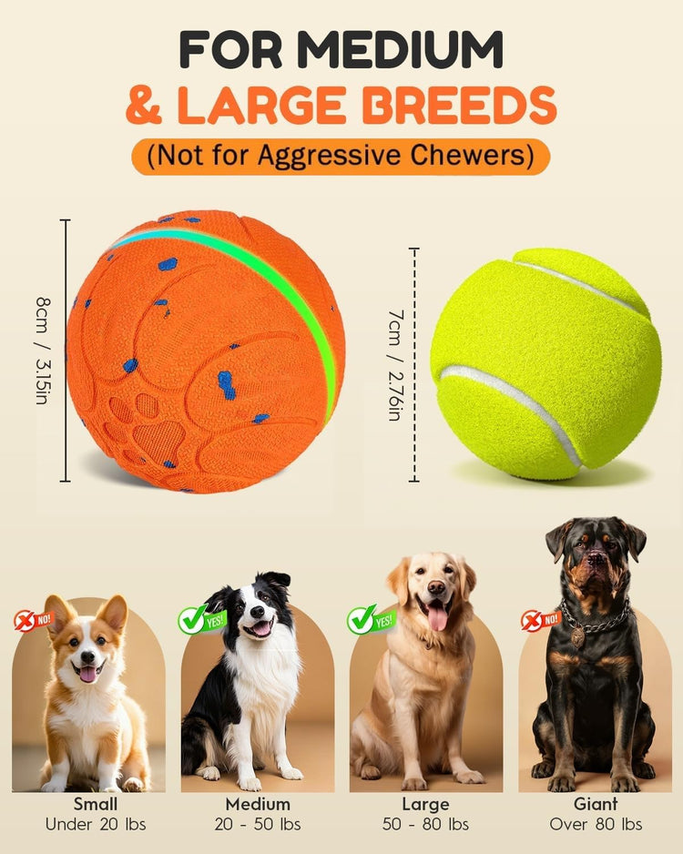 osou Smart Interactive Dog Toys, Automatic Moving Rolling Bouncing Dog Ball for Medium & Large Dog Breeds, E-TPU Durable & Waterproof, with Irregular Motion to Encourage Active Play