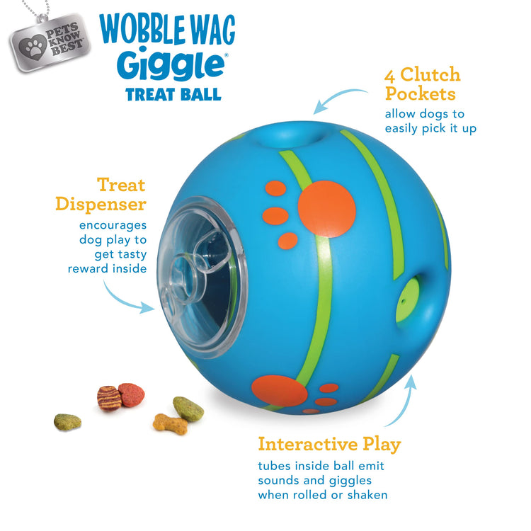 Wobble Wag Giggle Ball, Interactive Dog Toy, Fun Giggle Sounds When Rolled or Shaken, Pets Know Best, As Seen On TV