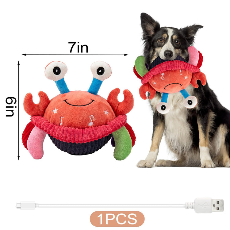 BABORUI Interactive Dog Toys Pig, Jumping Squeaky Dog Toys with Recording and Music Modes, Rechargeable Moving Dog Chew Toys for Small/Medium/Large Dogs to Keep Them Busy(Blue Pig)