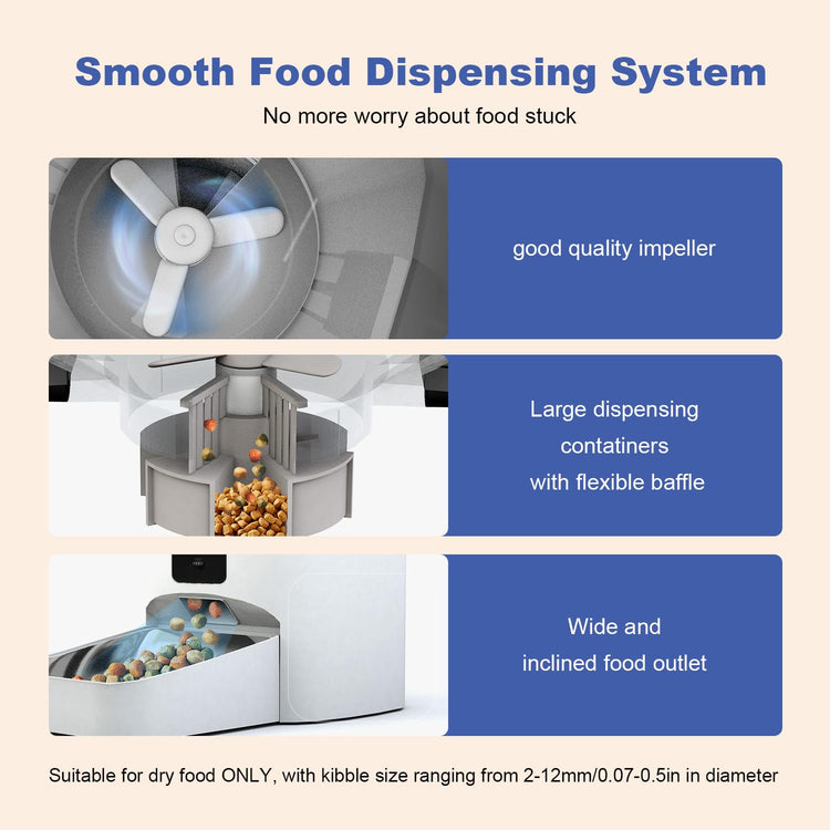 ANDOLL HOME Automatic Cat Feeder, 4L Cat Food Dispenser with 10s Voice Recorder, Pet Feeder up to 8 Meals per Day, Timed Dog Feeder with Dry Food Sealed Ring