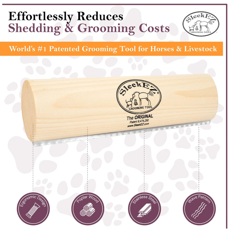 SleekEZ Dog Brush for Shedding & Dog Grooming Supplies | Pet Hair Removal Tool | Great For All Fur Types | For Short, Medium, & Long Hair Pets | Reduces Shedding by 95% | Made in USA | 5 inch