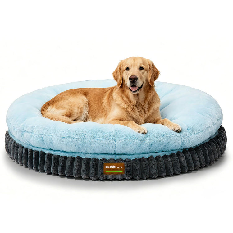 ClevaHome Cat Dog Bed for Small Pets up to 15lbs - Round Cat Beds for Indoor Cats, Machine Washable Comfortable Pet Bed for Puppy and Kitten with Non-Slip Bottom (Washed Green)