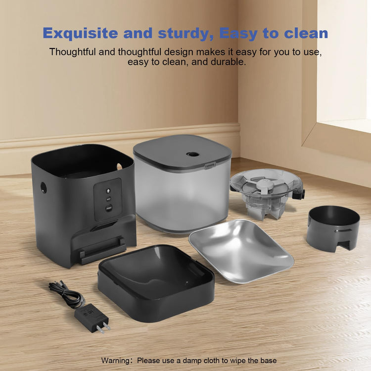 ANDOLL HOME Automatic Cat Feeder, 4L Cat Food Dispenser with 10s Voice Recorder, Pet Feeder up to 8 Meals per Day, Timed Dog Feeder with Dry Food Sealed Ring