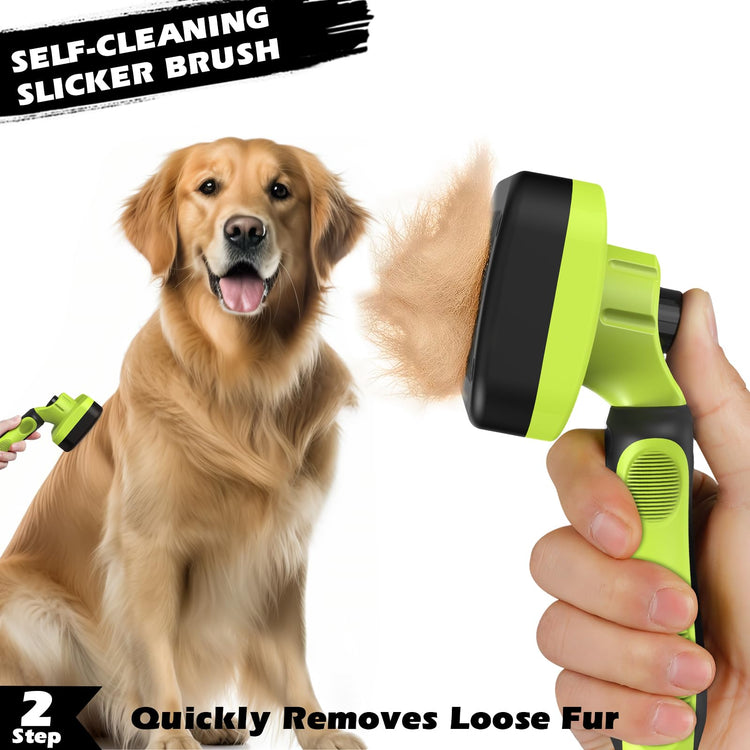 Augwind 7 in 1 Pet Grooming Kit - Dog&Cat Comb, Deshedding Brush, Nail Clipper with File, Bath Brush - Premium Pet Supplies (Blue)