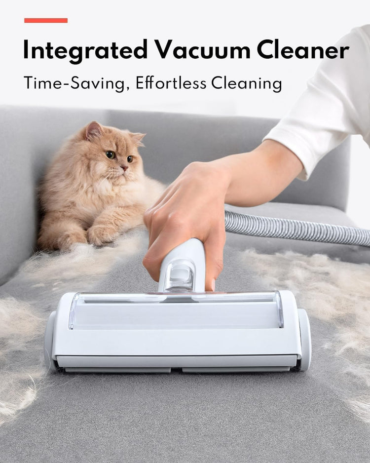 HomeRunPet Ultra Quiet Dog Grooming Vacuum, 12000Pa Suction, 6-in-1 Pet Clipper Kit for Dogs & Cats, Low Noise, Pet Friendly