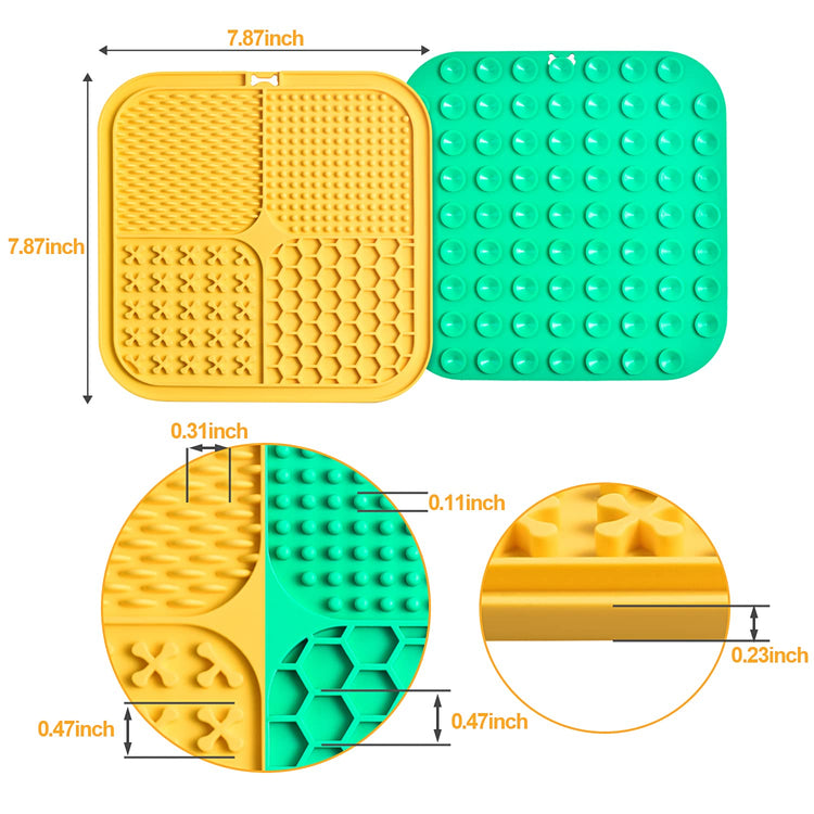 LUKITO Lick Mat for Dogs & Cats 2 Pack with Suction Cups, Dog Lick Mat for Anxiety Relief, Dog Toys to Keep Them Busy, Peanut Butter Licking Pad for Boredom Reducer, Perfect for Bathing Grooming