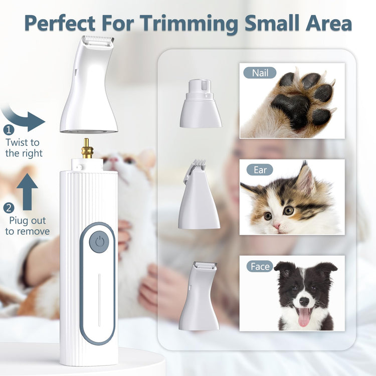 Dog Clippers for Grooming for Heavy Thick Hair&Coats,Low Noise Hair Trimmer,Rechargeable Cordless Pet Shaver, Dog Grooming Kit with Paw Trimmer Nail Grinder for Small Large Dogs
