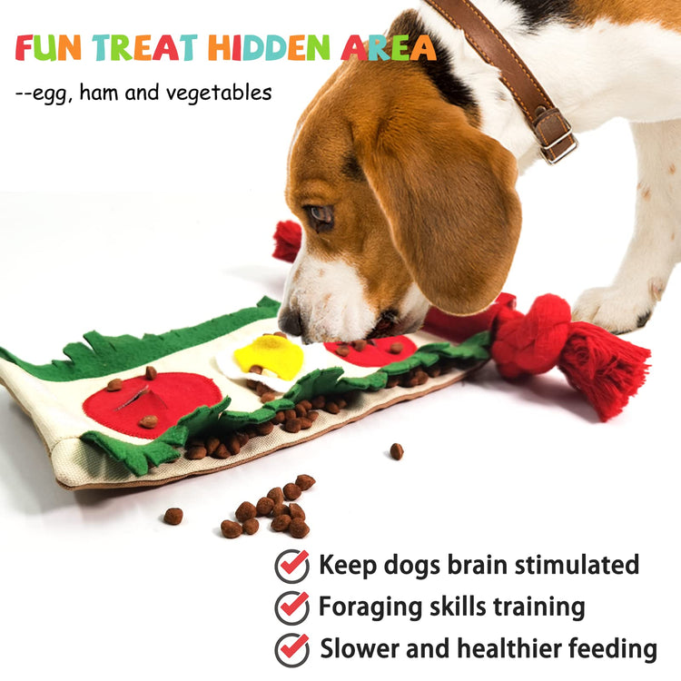 lilfrd Dog Puzzle Toys - Enrichment Squeaky Crinkle Snuffle Treat Dispensing Smart Dog Toys for Boredom and Stimulating, Durable Plush Toys for Large Medium Small Breed - Turtle