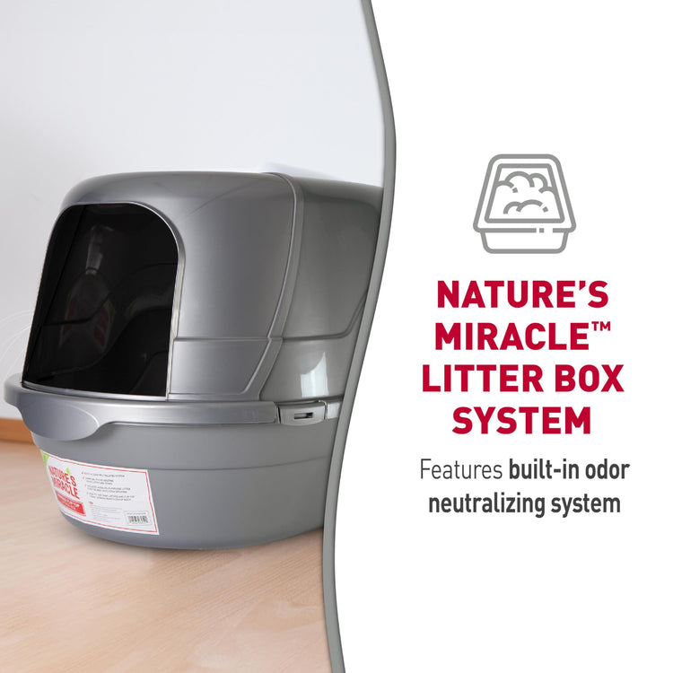 Nature’s Miracle Hooded Flip Top Litter Box for Cats, With Built-In Odor Control Charcoal Filter