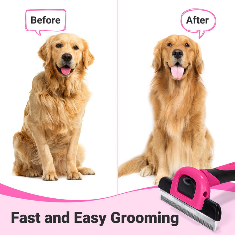 MIU COLOR Pet Grooming Brush, Deshedding Tool for Dogs & Cats, Effectively Reduces Shedding by up to 95% for Short Medium and Long Pet Hair, Purple