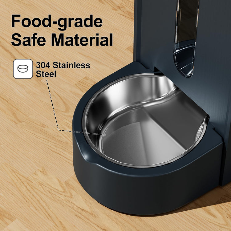 Gardner Pet Automatic Gravity Cat Food Feeder and Water Dispenser Stainless Steel Two-in-One Set Large Capacity Dispenser for Pets Dogs, Puppies, Kittens-(0.8 Gallons x 2)