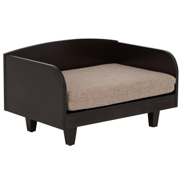 Paws & Purrs Cat Sofa Bed with Storage Drawer, Espresso Finish, 31.5″ x 15.75″ x 19.25″ | 3″ Foam Cushion with Washable Cover | Fits Dogs and Pets up to 50 lb
