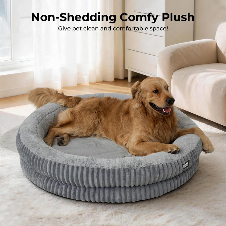 BALANCE Cat Bed Kitten Bed, Washable Round Cat Beds for Indoor Cats, Super Soft Plush Faux Fur Pet Bed for Puppy and Kitten with Anti-Slip Bottom