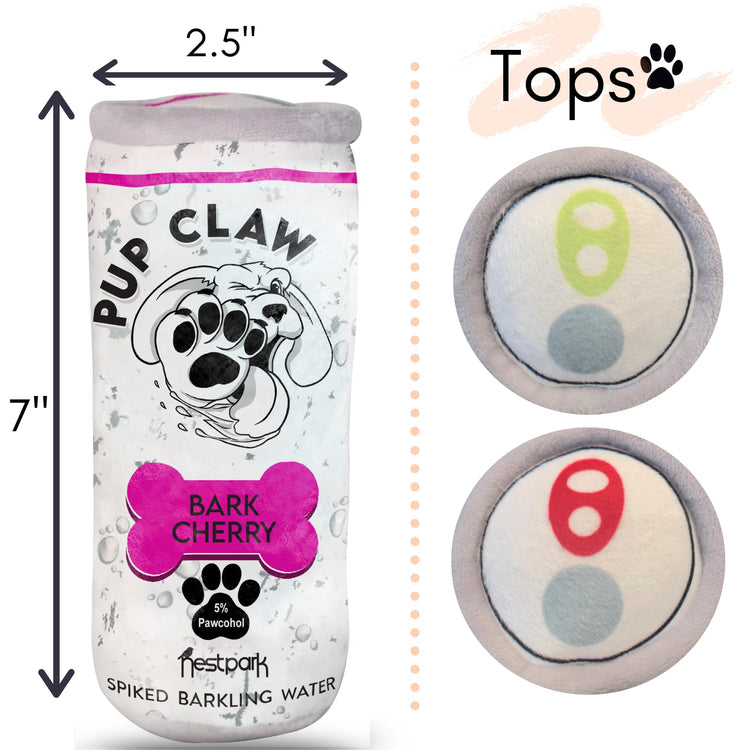 Nestpark Pup Claw Dog Toys - Funny Cute Plush Dog Toys with Squeaker and Crinkle - Parody (2 Pack) (Tropical Pack)