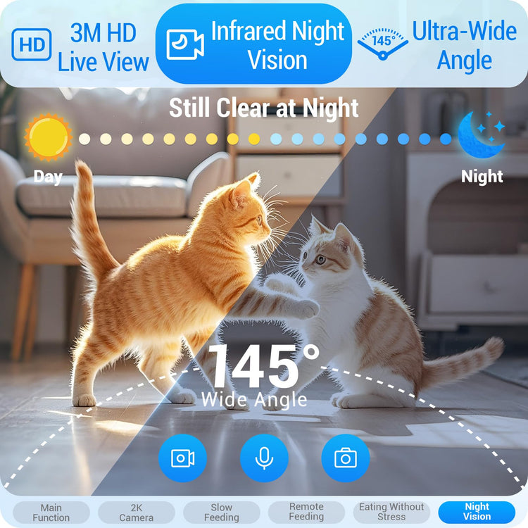 Frienhund Automatic Cat Feeder with 2K Camera: 5G WiFi Automatic Dog Feeder with Night Vision,Cat Food Dispenser with 7L Large Food Storage Container for Multiple Pet,Detachable for Easy Clean -29 Cup