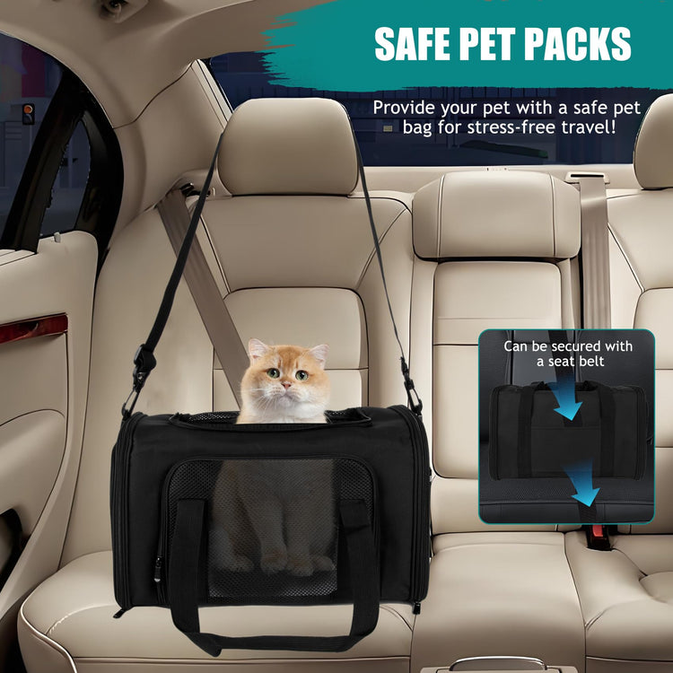 Cat, Dog Carrier for Small Medium Pet Carriers Up to15Lbs, Cats Carrier Soft- Sided Puppy Dogs Bag Portable Foldable Airline Approved Carrier Travel (Green 18 * 11 * 11)