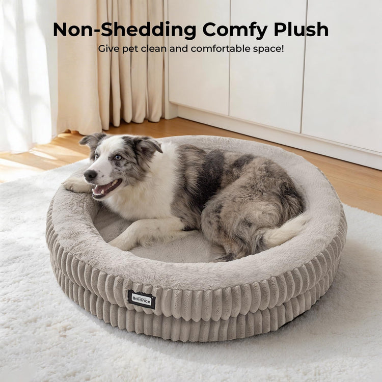 BALANCE Cat Bed Kitten Bed, Washable Round Cat Beds for Indoor Cats, Super Soft Plush Faux Fur Pet Bed for Puppy and Kitten with Anti-Slip Bottom