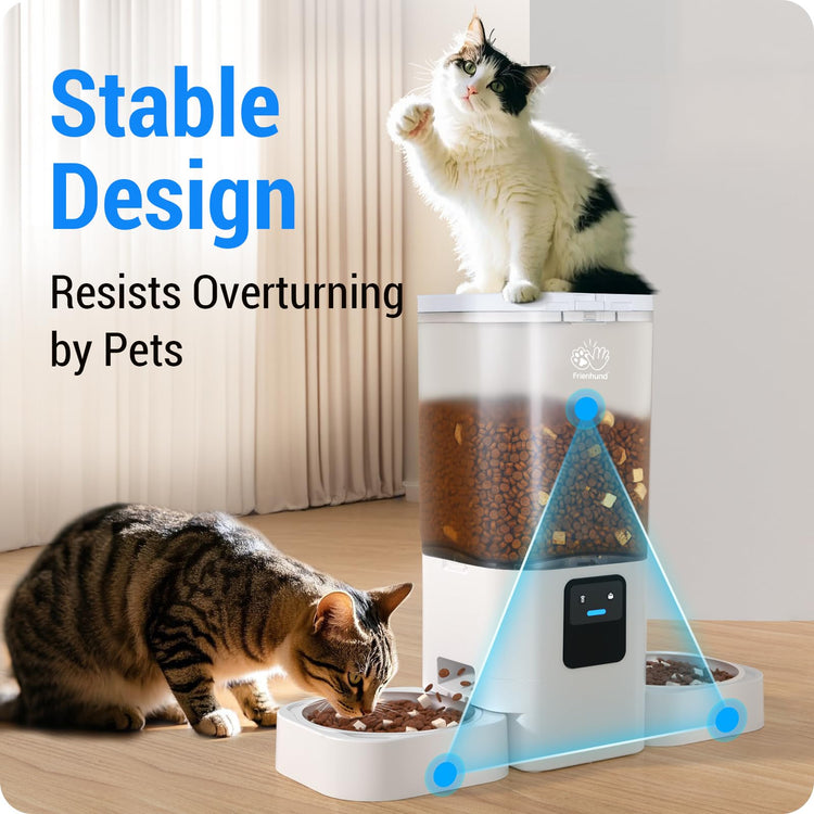 Frienhund Automatic Cat Feeder with 2K Camera: 5G WiFi Automatic Dog Feeder with Night Vision,Cat Food Dispenser with 7L Large Food Storage Container for Multiple Pet,Detachable for Easy Clean -29 Cup