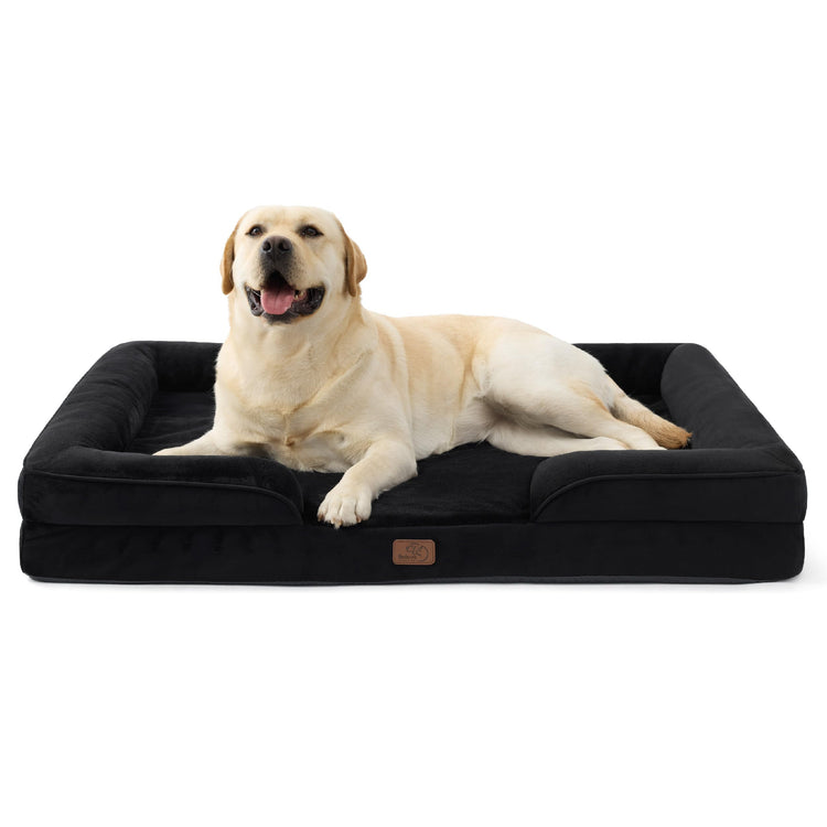 Bedsure Orthopedic Dog Bed Medium Size Dogs - Washable Small Medium Dog Cat Bed Waterproof, Comfort Cats Couch Sofa with Washable Removable Cover, Pets Bed with Nonskid Bottom, Grey, 28"