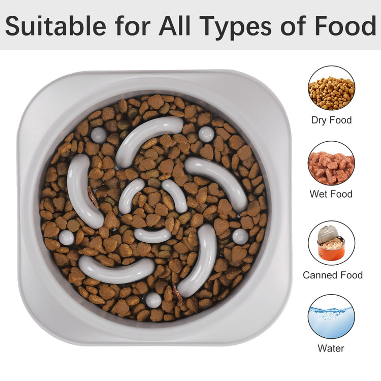 MateeyLife Slow Feeder Dog Bowls 2PCS, Anti-Choking Puzzle Dog Food Bowls, Anti-Slip Interactive Feeding Slow Down Eating, Bloat Stop Maze Dishes for Medium Breeds