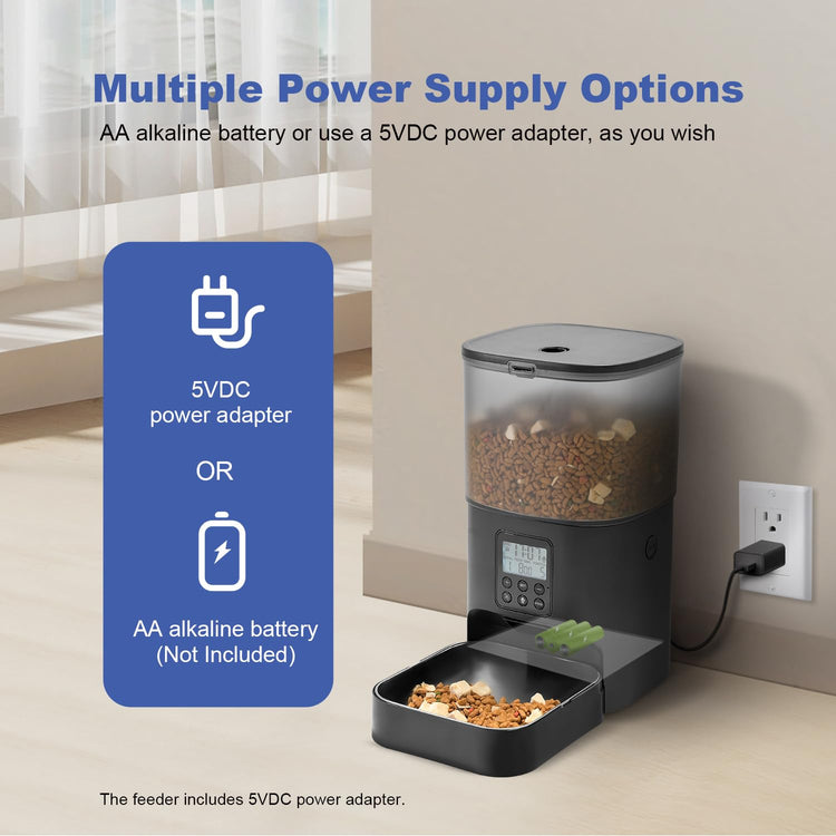 ANDOLL HOME Automatic Cat Feeder, 4L Cat Food Dispenser with 10s Voice Recorder, Pet Feeder up to 8 Meals per Day, Timed Dog Feeder with Dry Food Sealed Ring
