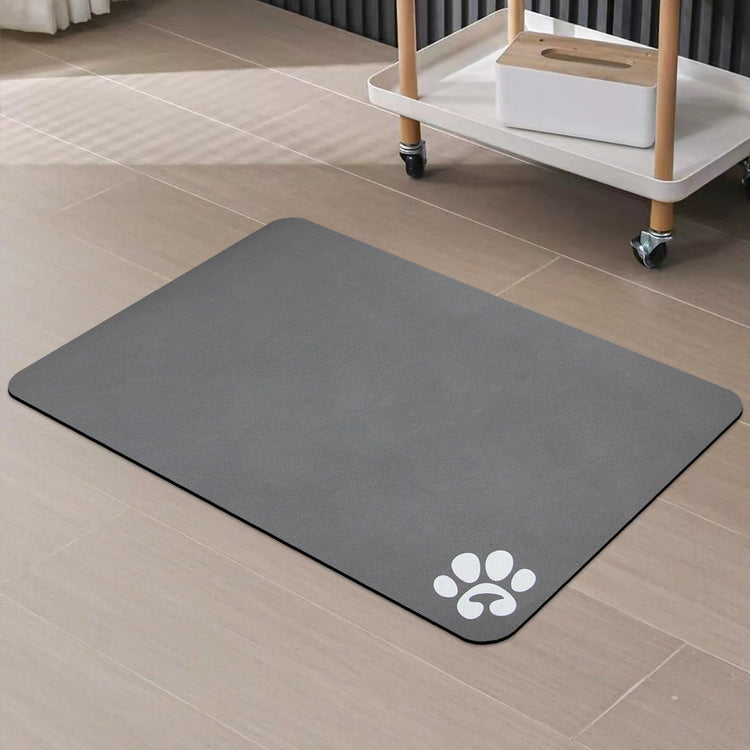 YCT Cat Pet Food Mat - Non-Slip Bottom Absorbent Quick Dry Feeding Mat for Dogs and Cats - Pet Supplies, 11.8"x18.1" Beige