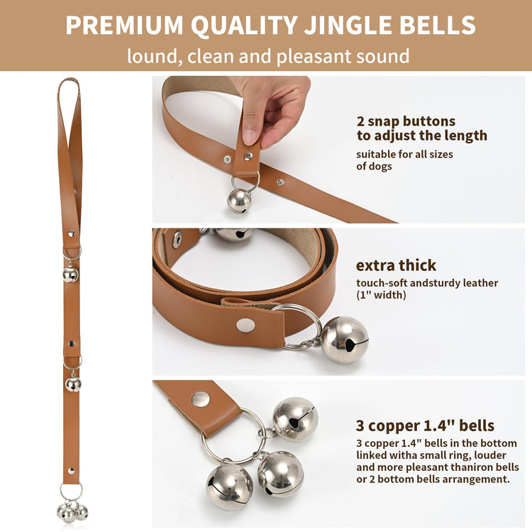 Luckyiren Upgraded Puppy Bells Dog Doorbells for Door Knob/Potty Training/Go Outside-Dog Bells for Puppies Dogs Doggy Doggie Pooch Pet Cat for Dog Lovers-Premium Quality-3 Snaps for Length Adjustment