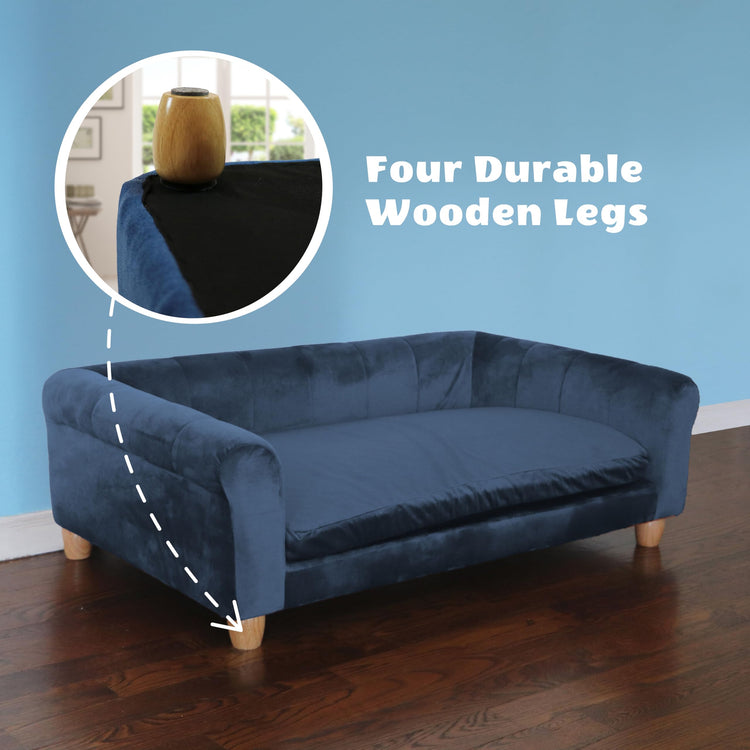 CRITTER SITTERS 33” Faux Suede Ped Bed in Brown, Durable Washable Sofa Couch for Small & Medium Cats & Dogs, Must Have Accessory for Yorkies, Shih Tzus & Frenchies, Kitten & Puppy Essential Furniture