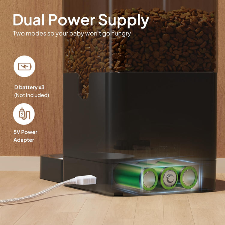VOLUAS Automatic Cat Feeders - Timed Pet Feeder for Cats and Dogs with Dry Food Dispenser, Desiccant Bag, Programmable Portion Control, 4 Daily Meals, 10s Voice Recorder