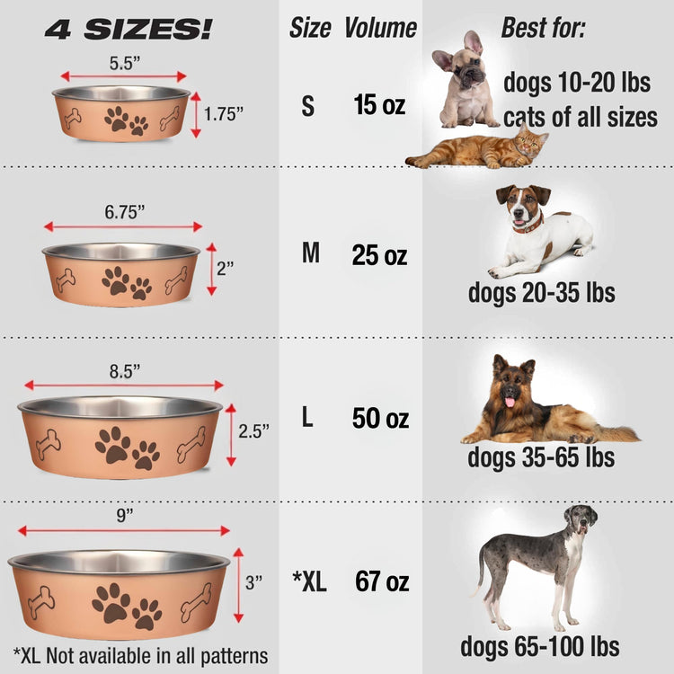 Loving Pets Bella Dog Bowls- Stainless Steel Dog & Cat Bowls - Spill Proof Dog Food Bowl, Cat Bowl, Puppy Essentials & Pet Supplies Great for Home & Travel (Medium 20-35 lbs, Blueberry)