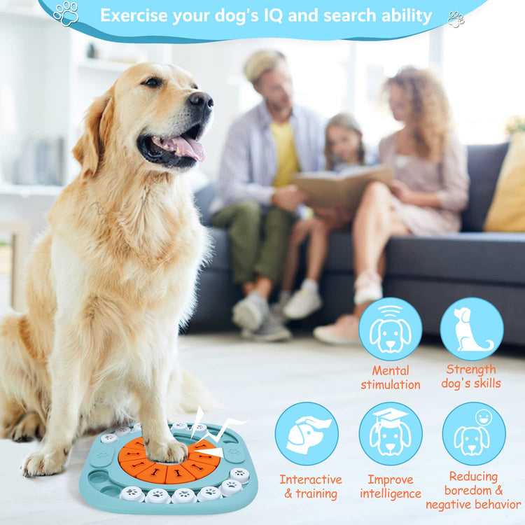 FOXMM Interactive Dog Treat Puzzle Toys for IQ Training & Mental Stimulating,Fun Slow Feeder,Large Medium Small Dogs Enrichment Toys with Squeak Design