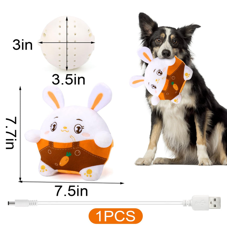 BABORUI Interactive Dog Toys Pig, Jumping Squeaky Dog Toys with Recording and Music Modes, Rechargeable Moving Dog Chew Toys for Small/Medium/Large Dogs to Keep Them Busy(Blue Pig)