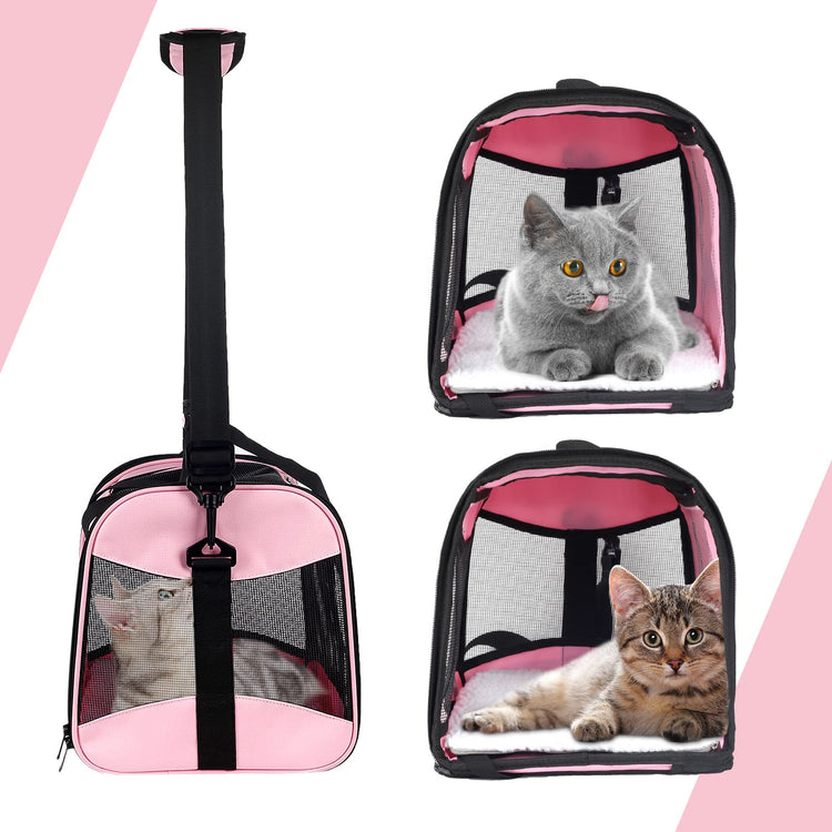 Cat Dog Carriers Soft-Sided Pet Carrier Large Cats for Medium Big Cat Small Dog Puppy up to 16lbs TSA Airline Approved Animal Collapsible Cat Carrier Carriers Travel Carrier Cat Bag (17x11x11)