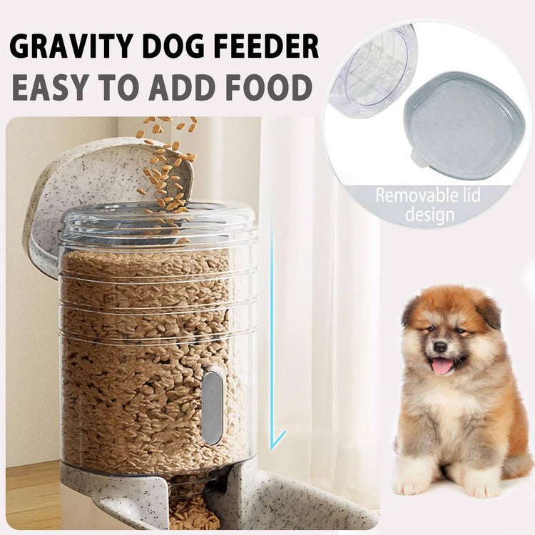 kathson Automatic Cat Feeder 1 Gallon Gravity Dog Food Dispenser Large Capacity Self Feeding Pet Food Bowl Station for Puppy Kitten Rabbit Green