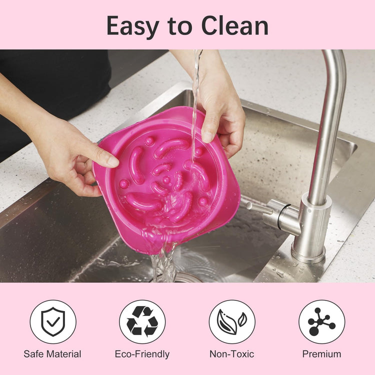 MateeyLife Slow Feeder Dog Bowls 2PCS, Anti-Choking Puzzle Dog Food Bowls, Anti-Slip Interactive Feeding Slow Down Eating, Bloat Stop Maze Dishes for Medium Breeds