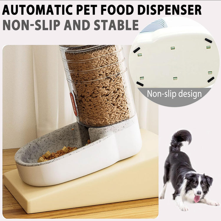 kathson Automatic Cat Feeder 1 Gallon Gravity Dog Food Dispenser Large Capacity Self Feeding Pet Food Bowl Station for Puppy Kitten Rabbit Green