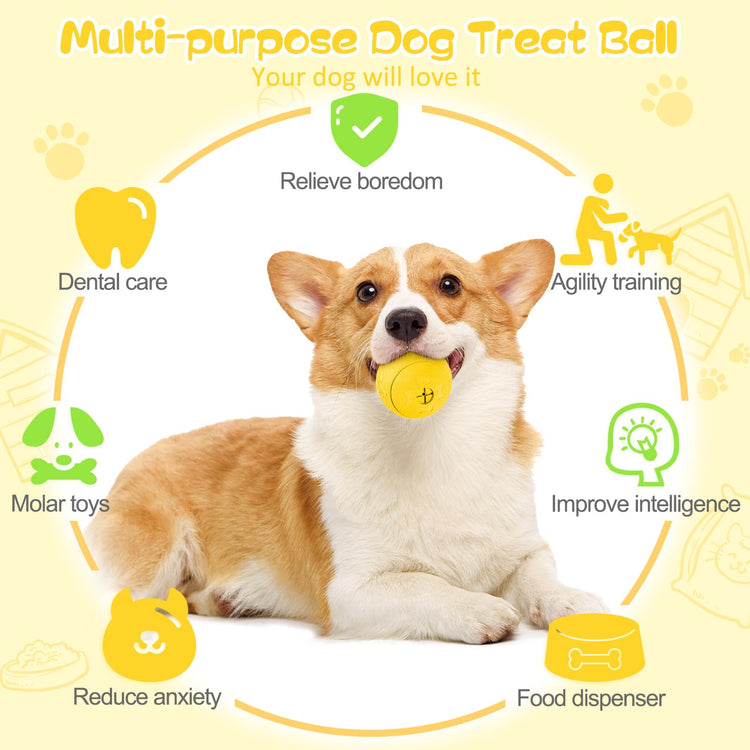 HIPPIH Dog Puzzle Toy 2 Pack, Interactive Dog Toys for Treat Dispensing, Durable Puppy Toys for Teething, Dog Treat Ball for Teeth/Slow Feeder/IQ Training/Playing, Blue-2.75‘’, Green-3.14‘’