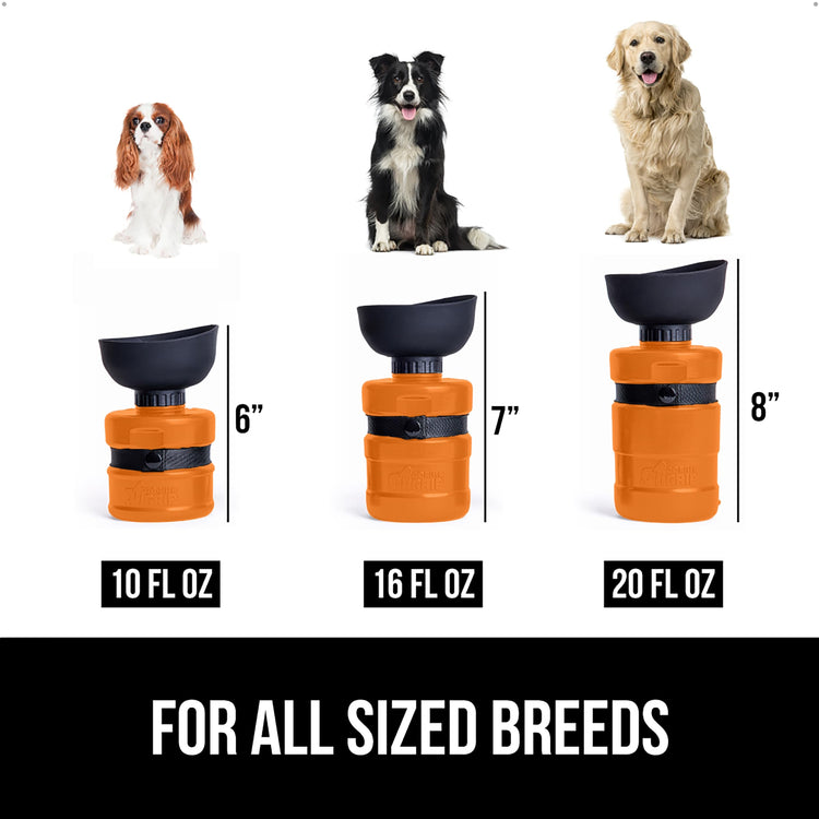 GORILLA GRIP Dog Water Bottle, Portable Water Bowl Dispenser for Dogs, 12 oz Leak Proof Pet Travel Squeeze Bottles, Food Grade Silicone, to Go Puppy Essentials, Hiking Camping Trip Accessories, Pink