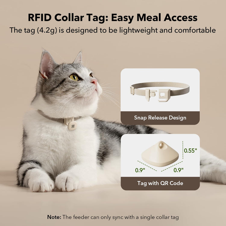 PETLIBRO RFID Automatic Cat Feeder, Collar Tag-Activated Personalized Meals, 5G&2.4G Wi-Fi Programmable Cat Food Dispenser with Cats Recognition & Diet Tracking for Multi-Pet Homes and Different Diets