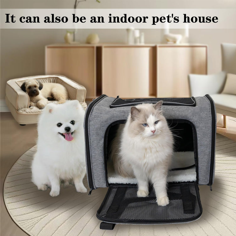 Cat, Dog Carrier for Small Medium Pet Carriers Up to15Lbs, Cats Carrier Soft- Sided Puppy Dogs Bag Portable Foldable Airline Approved Carrier Travel (Green 18 * 11 * 11)