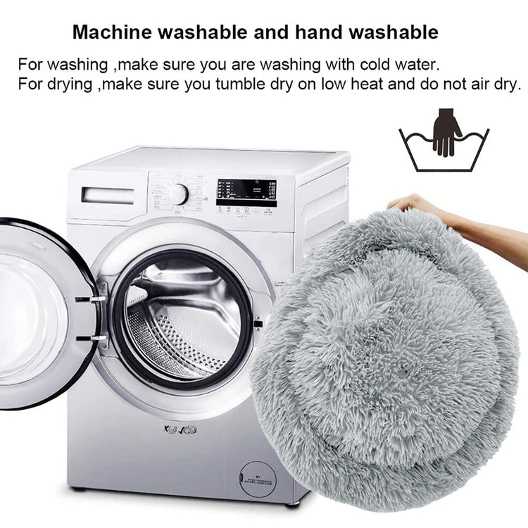 Dog Bed for Small Medium Large Dogs Cats, 20 inch Calming Washable-Round Cozy Soft Pet Bed for Puppy and Kitten with Slip-Resistant Bottom