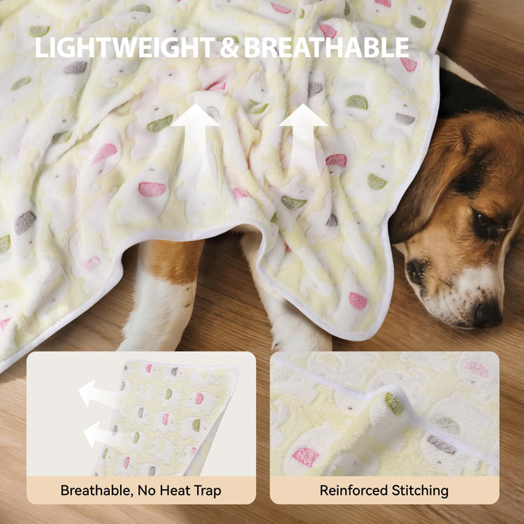 LINENLUX 1 Pack 3 Blankets Super Soft Fluffy Premium Fleece Dog Blankets for Puppy Cat Pet Blanket Flannel Throw Warm Sleep Dog Paw 23x16 inches
