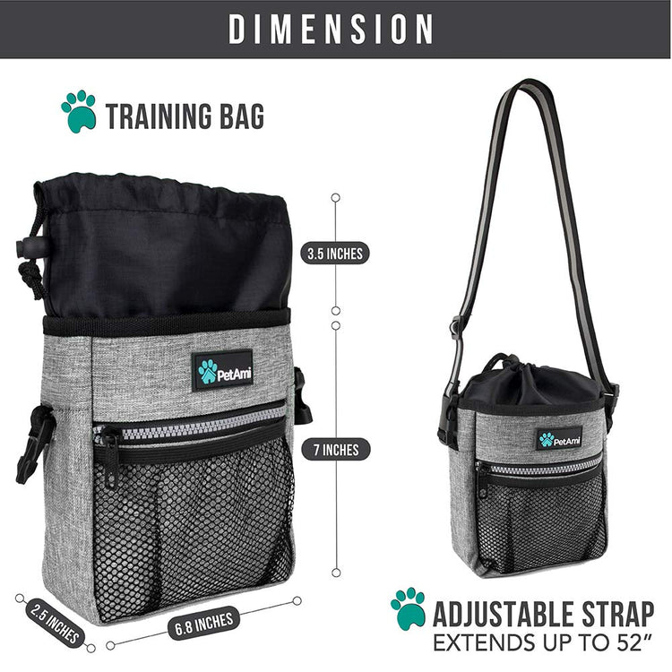 PETAMI Dog and CAT Treat Pouch, Heather Gray